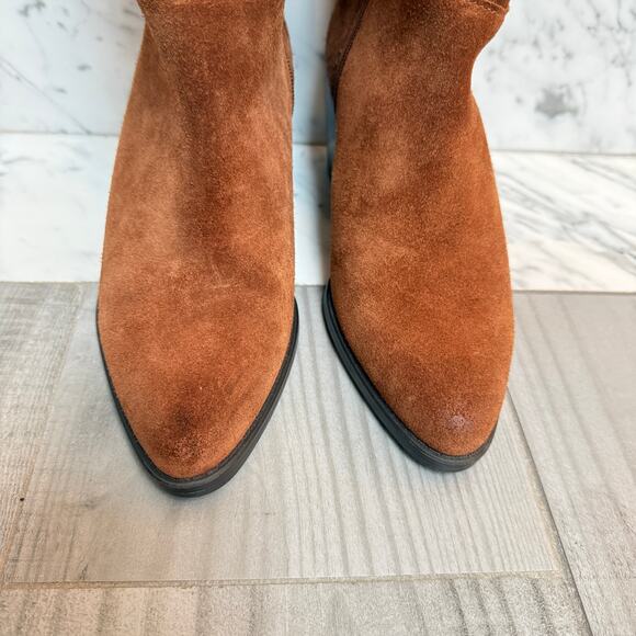 Naturalizer Fae Knee High Boot Saddle Tan Suede Western Chic 7.5W NEW - Picture 5 of 9